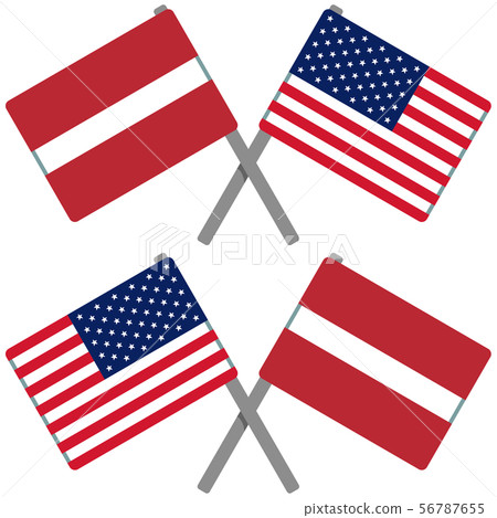 Latvia and American flag Latvia and American flag 56787655