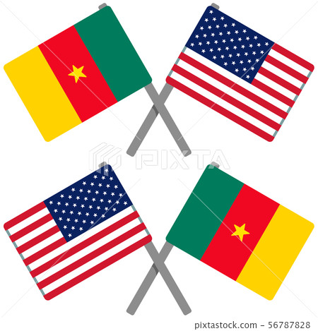 喀麥隆和美國國旗 喀麥隆和美國國旗 56787828