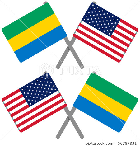 Gabon and American flag 56787831