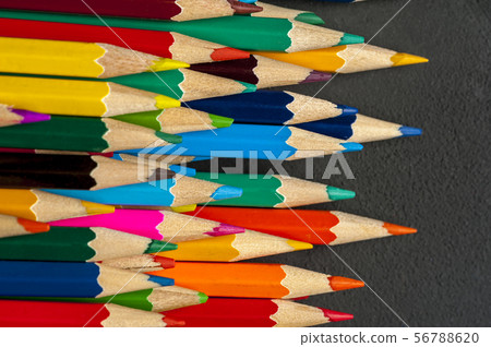 Close-up of colored sharpened pencils Close-up of colored sharpened pencils 56788620