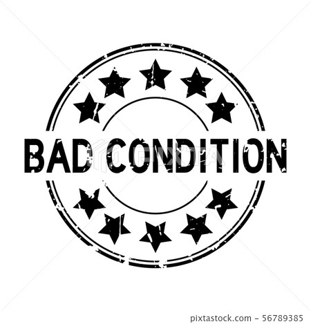 Grunge black bad condition word round rubber seal Grunge black bad condition word round rubber seal 56789385