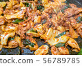 Dakgalbi, Korean style stir-fried chicken with vegetables and spicy sauce 56789785