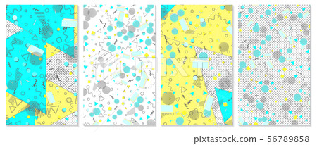 Set of memphis pattern. Pop art color background. Set of memphis pattern. Pop art color background. 56789858