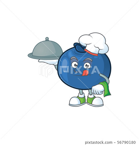 Chef with food fresh blueberry character design with mascot Chef with food fresh blueberry character design with mascot 56790180