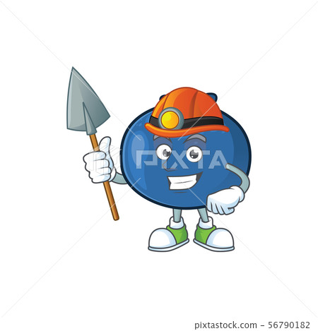 Miner fresh blueberry character design with mascot Miner fresh blueberry character design with mascot 56790182