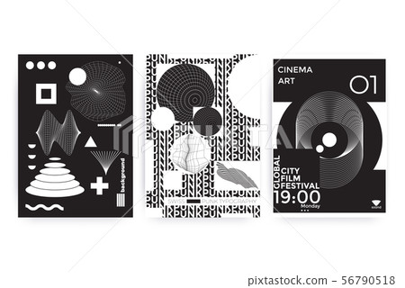 Vector Abstract Geometric Posters design 56790518