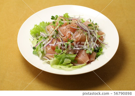 Raw ham and vegetable salad, vegetable salad Raw ham and vegetable salad, vegetable salad 56790898