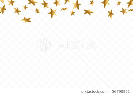 3d Star Falling. Gold Yellow Starry on transparent Background. Vector Confetti Star Background 3d Star Falling. Gold Yellow Starry on transparent Background. Vector Confetti Star Background 56790961