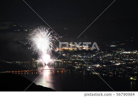 Lake Kawaguchi festival fireworks display from the new road Lake Kawaguchi festival fireworks display from the new road 56790984