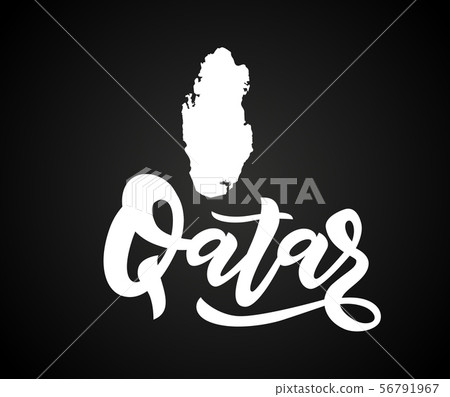 Qatar lettering on black background with...-插圖素材 [56791967] - PIXTA圖庫