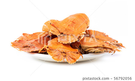 Steamed flathead lobsters on white background Steamed flathead lobsters on white background 56792056