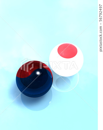 CG 3D illustration 3D design national flag East Asia situation neighbors friendship 56792497