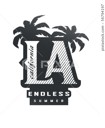 Los Angeles, California typography for t-shirt print , vector illustration