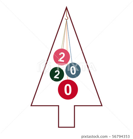 Christmas tree outline, modern flat design. Christmas tree outline, modern flat design. 56794353