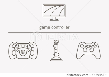 Game controller thin line icons 56794518