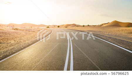 Desert road in the Middle East 56796625