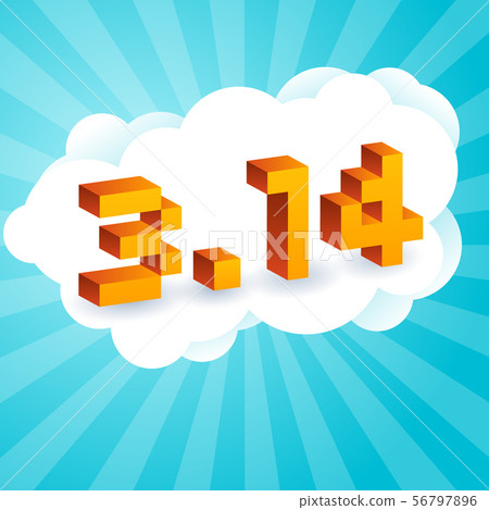 Pi Day text in style of old 8-bit video games. Pi Day text in style of old 8-bit video games. 56797896