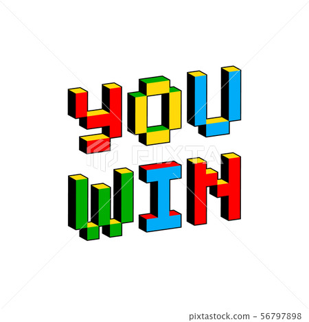 You win text in style of old 8-bit video games. You win text in style of old 8-bit video games. 56797898