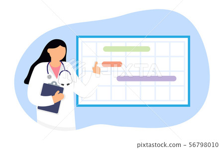 Female doctor gynecologist near the calendar 56798010