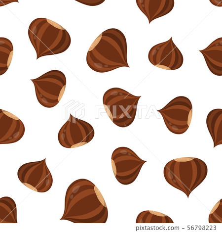 chestnut seamless pattern on white - Stock Illustration [56798223] - PIXTA
