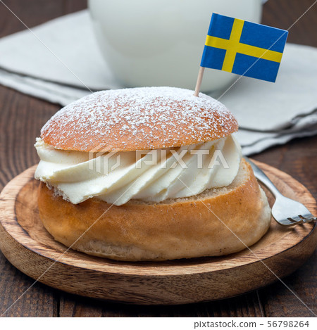 Traditional swedish dessert Semla 56798264