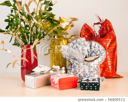 Luxury packed gifts prepared fot Christmas Eve Luxury packed gifts prepared fot Christmas Eve 56800513