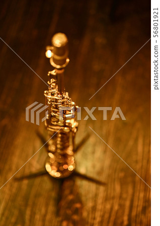 Soprano saxophone focus on top Soprano saxophone focus on top 56801921