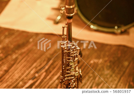 Soprano saxophone focus on top 56801937
