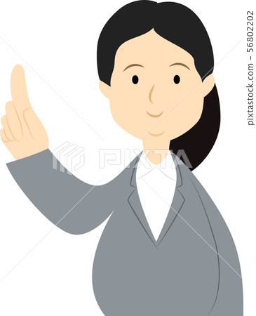 A woman pointing her finger - Stock Illustration [56802202] - PIXTA