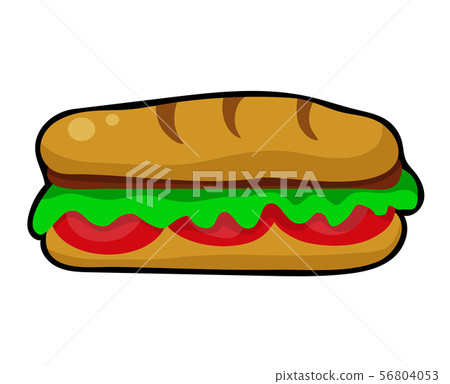 hamburger isolated illustration on white 56804053