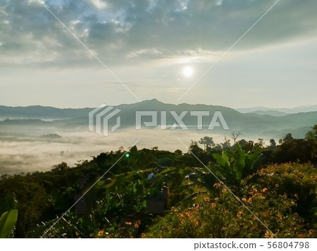 The evening sky on the mountain The evening sky on the mountain 56804798