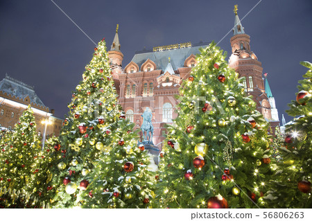 New Year holidays illumination, Moscow, Russia 56806263