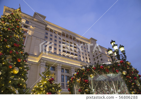 New Year holidays illumination, Moscow, Russia New Year holidays illumination, Moscow, Russia 56806288