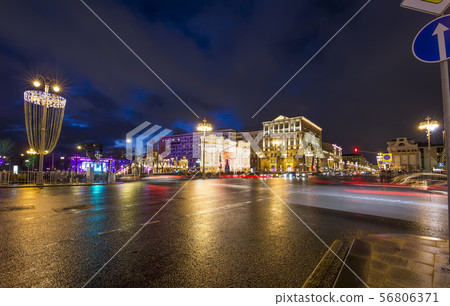 New Year holidays illumination, Moscow, Russia 56806371