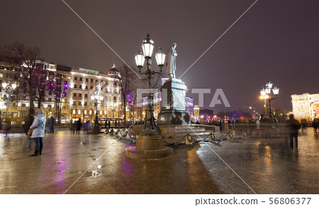 New Year holidays illumination, Moscow, Russia 56806377