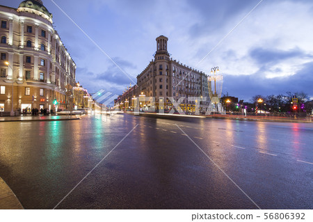 New Year holidays illumination, Moscow, Russia 56806392