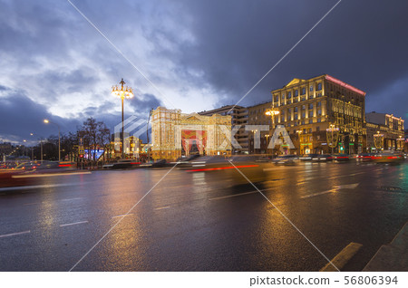 New Year holidays illumination, Moscow, Russia 56806394