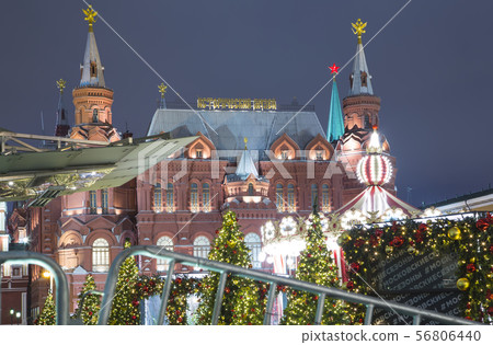 New Year holidays illumination, Moscow, Russia New Year holidays illumination, Moscow, Russia 56806440