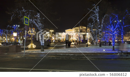New Year holidays illumination, Moscow, Russia New Year holidays illumination, Moscow, Russia 56806812