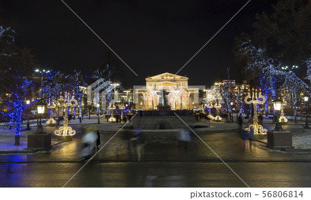 New Year holidays illumination, Moscow, Russia New Year holidays illumination, Moscow, Russia 56806814