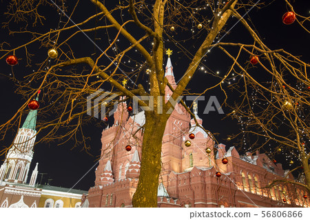New Year holidays illumination, Moscow, Russia 56806866