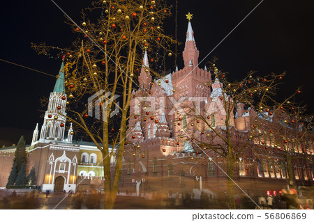 New Year holidays illumination, Moscow, Russia New Year holidays illumination, Moscow, Russia 56806869