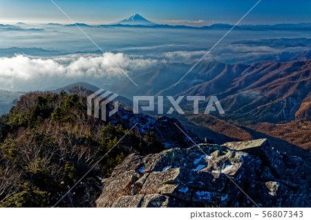 Mount Fuji and Kofu Basin as seen from the summit Mount Fuji and Kofu Basin as seen from the summit 56807343