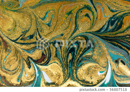 Amazing luxury yellow gold marble background with blue and black layers. Amazing luxury yellow gold marble background with blue and black layers. 56807518