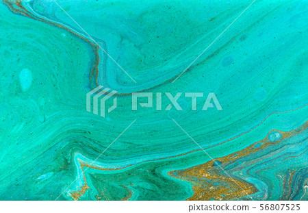 Beautiful simple light blue marble background with layers of gold glitter. 56807525