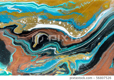 Luxury expensive golden glitter and acrylic inks marble background. Luxury expensive golden glitter and acrylic inks marble background. 56807526