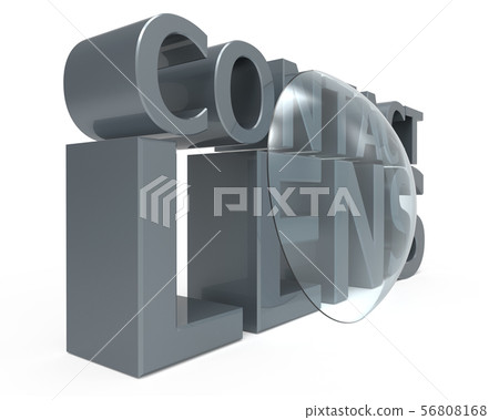 Contact lens. 3D rendering. Isolated on white Contact lens. 3D rendering. Isolated on white 56808168