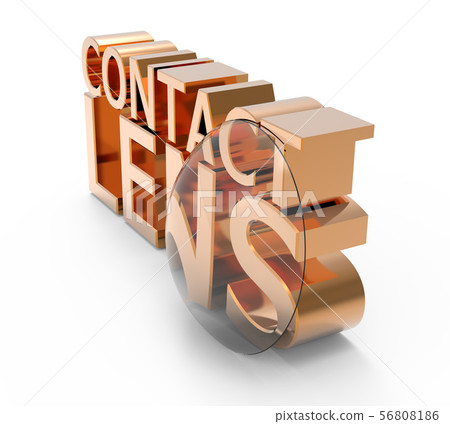 Contact lens. 3D rendering. Isolated on white Contact lens. 3D rendering. Isolated on white 56808186