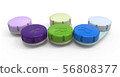 Contact lens cases. 3D rendering. Isolated on 56808377