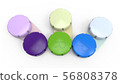 Contact lens cases. 3D rendering. Isolated on 56808378